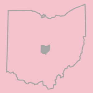 Ohio Outline - Ladies Soft Cotton V-Neck T Design